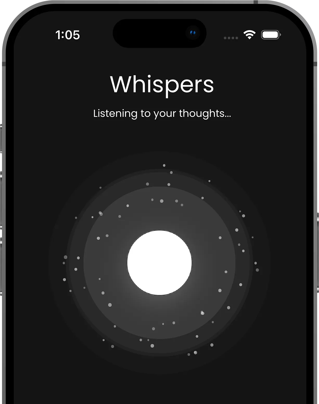 Whispers app mockup